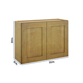 Modernform Cabinet Natural Shaker 33" W X 24" H X 12" D Double Door Wall Cabinet