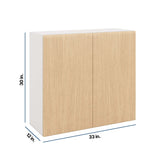 Modernform Cabinet Natural Oak 33" W X 30" H X 12" D Double Door Wall Cabinet