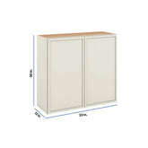 Modernform Cabinet Slim Dove White 33" W X 30" H X 12" D Double Door Wall Cabinet