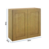 Modernform Cabinet Natural Shaker 33" W X 30" H X 12" D Double Door Wall Cabinet
