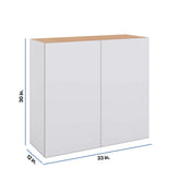 Modernform Cabinet Matte White 33" W X 30" H X 12" D Double Door Wall Cabinet
