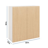 Modernform Cabinet Natural Oak 33" W X 36" H X 12" D Double Door Wall Cabinet