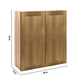 J&K Butterscotch B8 Double Door Wall Cabinet - 33" W x 36" H