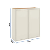 Modernform Cabinet Slim Dove White 33" W X 36" H X 12" D Double Door Wall Cabinet