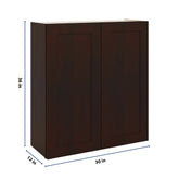J&K Java Coffee S1 Double Door Wall Cabinet - 33" W x 36" H
