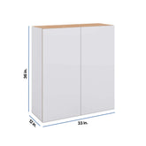 Modernform Cabinet Matte White 33" W X 36" H X 12" D Double Door Wall Cabinet