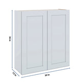 J&K White Shaker S8 Double Door Wall Cabinet - 33" W x 36" H