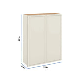 Modernform Cabinet Slim Dove White 33" W X 42" H X 12" D Double Door Wall Cabinet