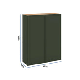 Modernform Cabinet Slim Sage Green 33" W X 42" H X 12" D Double Door Wall Cabinet