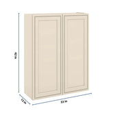 J&K Pearl Glazed H9 Double Door Wall Cabinet - 33" W x 42" H