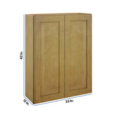 Modernform Cabinet Natural Shaker 33" W X 42" H X 12" D Double Door Wall Cabinet