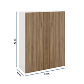 Modernform Cabinet Walnut 33" W X 42" H X 12" D Double Door Wall Cabinet