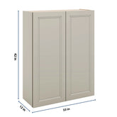 J&K Pebble B6 Double Door Wall Cabinet - 33" W x 42" H
