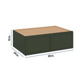 Modernform Cabinet Slim Sage Green 36" W X 12" H X 24" D Double Door Wall Cabinet