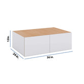 Modernform Cabinet Matte White 36" W X 12" H X 24" D Double Door Wall Cabinet