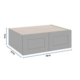 J&K Castle Grey S5 Refrigerator Wall Cabinet - 36" W x 12" H x 27" D