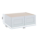 J&K White Shaker S8 Refrigerator Wall Cabinet - 36" W x 12" H x 27" D