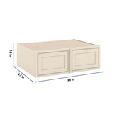 J&K Pearl Glazed H9 Refrigerator Wall Cabinet - 36" W x 12" H x 27" D