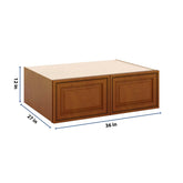 J&K Mocha Glazed K10 Refrigerator Wall Cabinet - 36" W x 12" H x 27" D