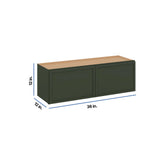 Modernform Cabinet Slim Sage Green 36" W X 12" H X 12" D Double Door Wall Cabinet
