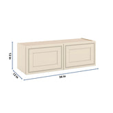 J&K Pearl Glazed H9 Double Door Wall Cabinet - 36" W x 12" H