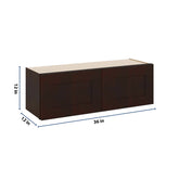 J&K Java Coffee S1 Double Door Wall Cabinet - 36" W x 12" H