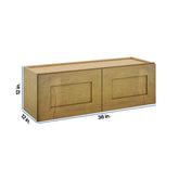 Modernform Cabinet Natural Shaker 36" W X 12" H X 12" D Double Door Wall Cabinet