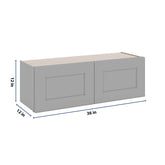 J&K Castle Grey S5 Double Door Wall Cabinet - 36" W x 12" H