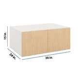 Modernform Cabinet Natural Oak 36" W X 15" H X 24" D Double Door Wall Cabinet