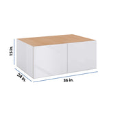 Modernform Cabinet Gloss White 36" W X 15" H X 24" D Double Door Wall Cabinet