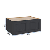 Modernform Cabinet Onyx Black Shaker 36" W X 15" H X 24" D Double Door Wall Cabinet