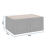 J&K Castle Grey S5 Refrigerator Wall Cabinet - 36" W x 15" H x 27" D