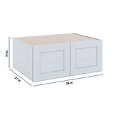 J&K White Shaker S8 Refrigerator Wall Cabinet - 36" W x 15" H x 27" D