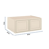 J&K Pearl Glazed H9 Refrigerator Wall Cabinet - 36" W x 15" H x 27" D
