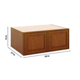 J&K Mocha Glazed K10 Refrigerator Wall Cabinet - 36" W x 15" H x 27" D