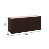 J&K Java Coffee S1 Double Door Wall Cabinet - 36" W x 15" H