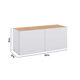 Modernform Cabinet Matte White 36" W X 15" H X 12" D Double Door Wall Cabinet