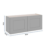 J&K Castle Grey S5 Double Door Wall Cabinet - 36" W x 15" H