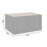J&K Castle Grey S5 Refrigerator Wall Cabinet - 36" W x 18" H x 27" D