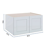 J&K White Shaker S8 Refrigerator Wall Cabinet - 36" W x 18" H x 27" D