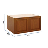J&K Mocha Glazed K10 Refrigerator Wall Cabinet - 36" W x 18" H x 27" D