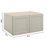 J&K Pebble B6 Refrigerator Wall Cabinet - 36" W x 18" H x 27" D