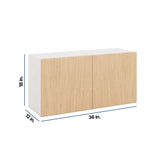 Modernform Cabinet Natural Oak 36" W X 18" H X 12" D Double Door Wall Cabinet