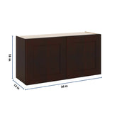 J&K Java Coffee S1 Double Door Wall Cabinet - 36" W x 18" H