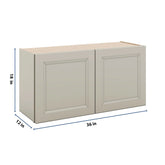 J&K Pebble B6 Double Door Wall Cabinet - 36" W x 18" H