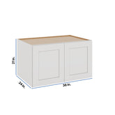 Modernform Cabinet White Shaker 36" W X 21" H X 24" D Double Door Wall Cabinet