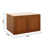J&K Mocha Glazed K10 Refrigerator Wall Cabinet - 36" W x 21" H x 27" D