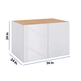 Modernform Cabinet Gloss White 36" W X 24" H X 24" D Double Door Wall Cabinet