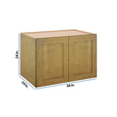 Modernform Cabinet Natural Shaker 36" W X 24" H X 24" D Double Door Wall Cabinet
