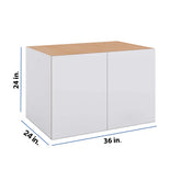 Modernform Cabinet Matte White 36" W X 24" H X 24" D Double Door Wall Cabinet